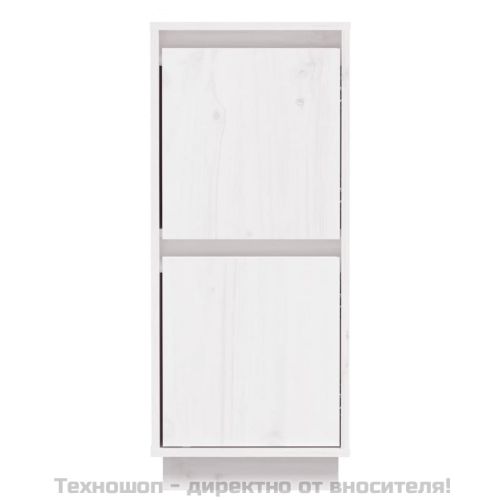 Сайдборд, бял, 31,5x34x75 см, бор масив