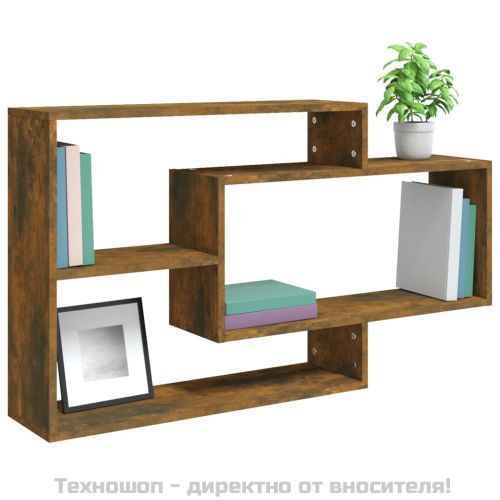 Стенен рафт, опушен дъб, 104x20x58,5 см, инженерно дърво