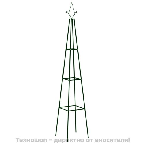 Градински стойки за цветя 2 бр тъмнозелени 35x35x195 см желязо