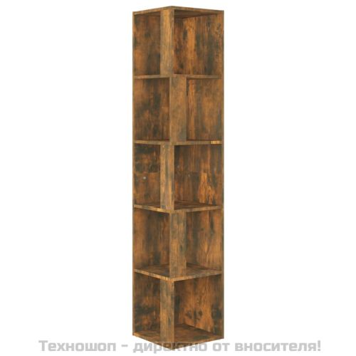 Ъглов шкаф, опушен дъб, 33x33x164,5 см, инженерно дърво