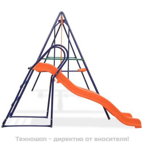 Комплект люлка и пързалка с 3 оранжеви седалки