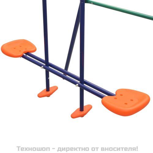 Комплект люлка и пързалка с 3 оранжеви седалки