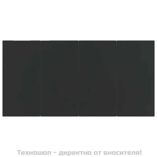 Градински трапезен комплект, 5 части, черен, полиратан