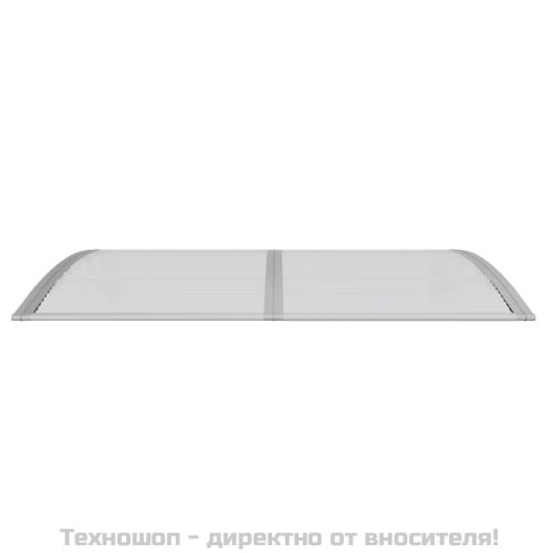 Навес за врата, сив, 150x100 см, поликарбонат