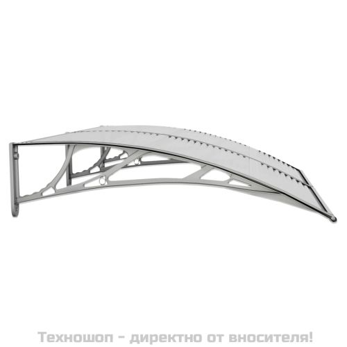 Навес за врата, сив, 150x100 см, поликарбонат
