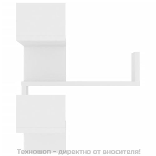 Стенни ъглови рафтове, 2 бр, бели, 40x40x50 см, инженерно дърво
