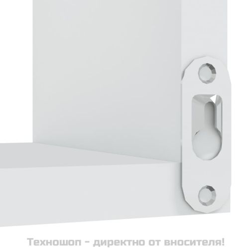 Стенни ъглови рафтове, 2 бр, бели, 40x40x50 см, инженерно дърво