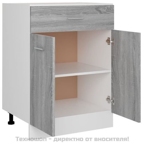 Шкаф с чекмеджета "Lyon", сив, цвят сонома, 60x46x81,5 см, инженерно дърво