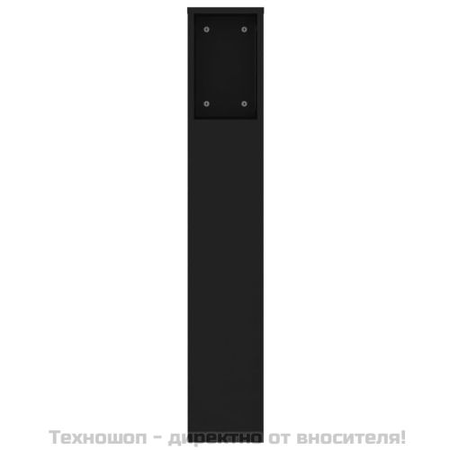 Табла за легло тип шкаф, черна, 140x18,5x104,5 см