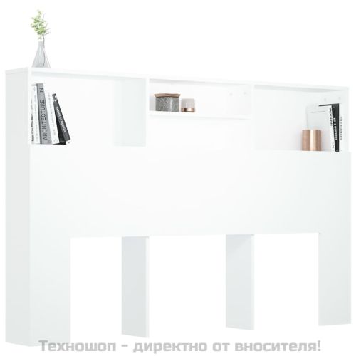 Табла за легло тип шкаф, бяла, 160x19x103,5 см