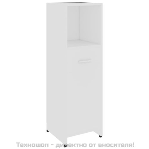 Шкаф за баня, бял, 30x30x95 см, инженерно дърво