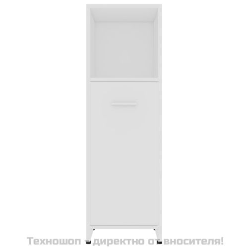 Шкаф за баня, бял, 30x30x95 см, инженерно дърво