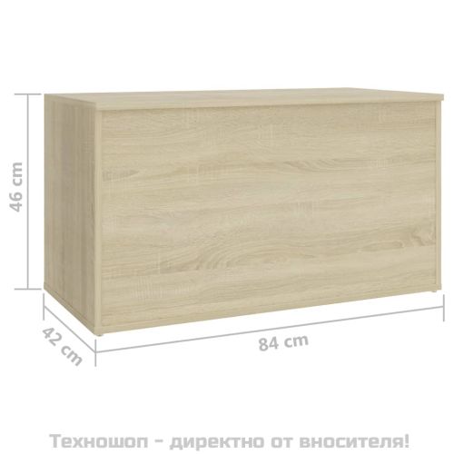 Сандък за съхранение, сонома дъб, 84x42x46 см, инженерно дърво