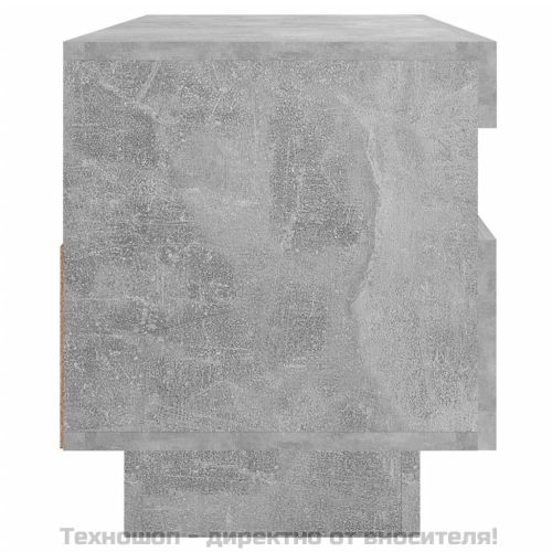 ТВ шкаф с LED осветление, бетонно сив, 100x35x40 см