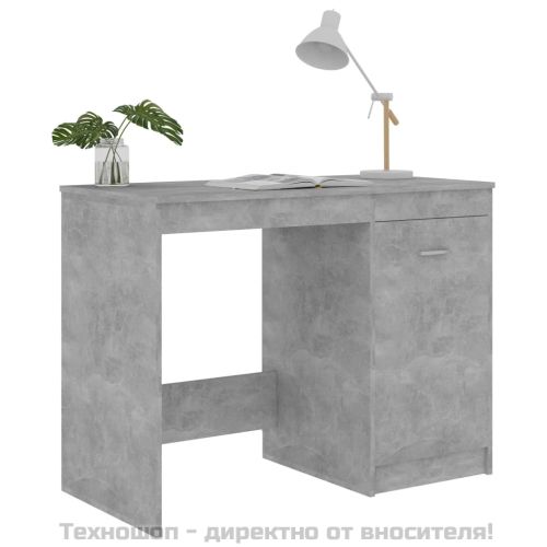 Бюро, бетонно сиво, 100x50x76 см, инженерно дърво