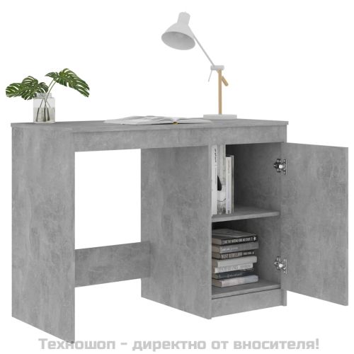 Бюро, бетонно сиво, 100x50x76 см, инженерно дърво