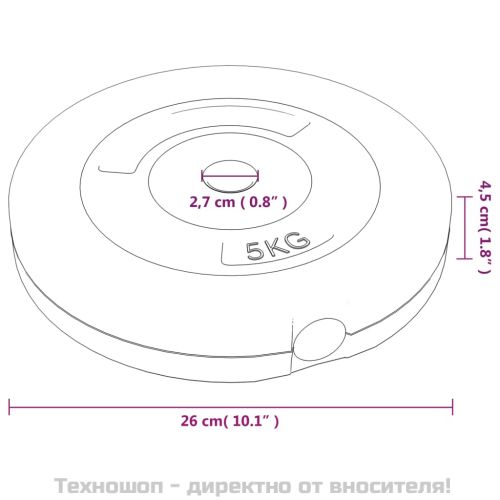Плочи за тежести, 4 бр, 30 кг, цимент