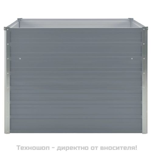 Повдигната леха, 100 x 100 x 77 см, поцинкована стомана, сива