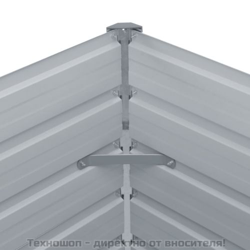 Повдигната леха, 100 x 100 x 77 см, поцинкована стомана, сива