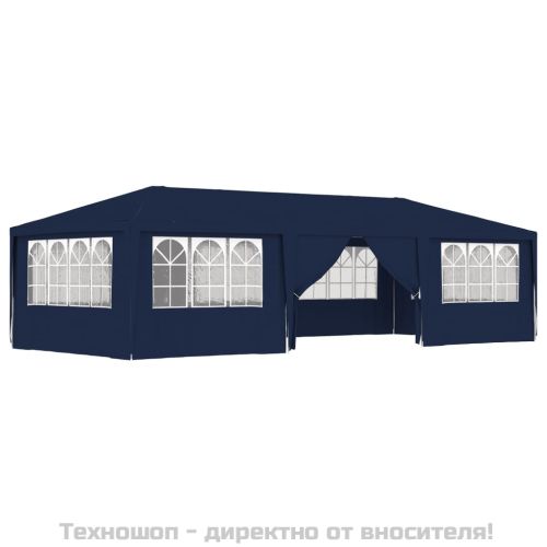 Професионална парти шатра със стени 4x9 м синя 90 г/м²
