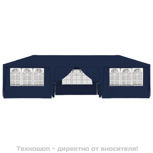 Професионална парти шатра със стени 4x9 м синя 90 г/м²