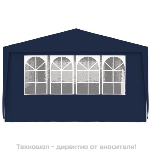 Професионална парти шатра със стени 4x9 м синя 90 г/м²
