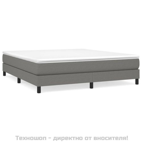 Боксспринг легло с матрак, тъмносиво, 180x200 см, плат