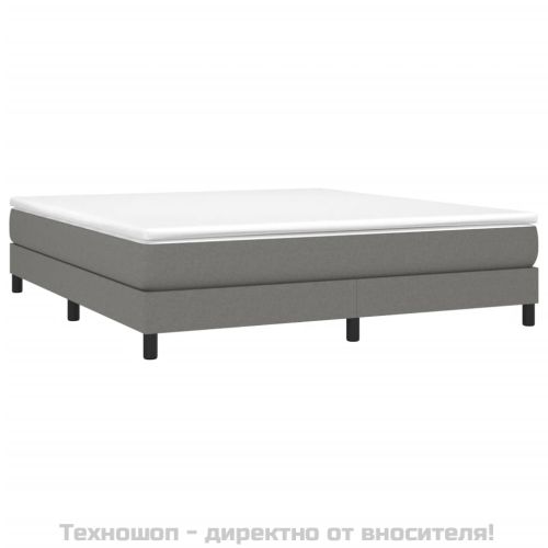 Боксспринг легло с матрак, тъмносиво, 180x200 см, плат