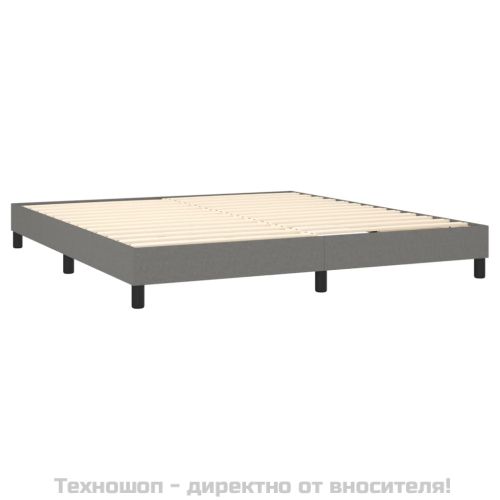 Боксспринг легло с матрак, тъмносиво, 180x200 см, плат