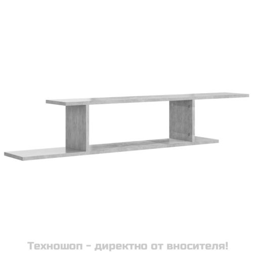 Стенен ТВ рафт, бетонно сив, 125x18x23 см, инженерно дърво