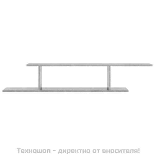 Стенен ТВ рафт, бетонно сив, 125x18x23 см, инженерно дърво