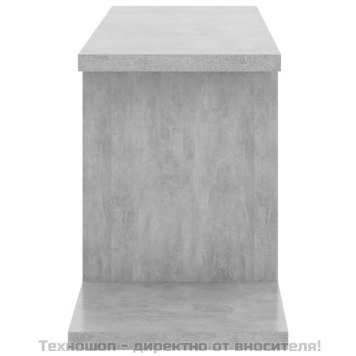 Стенен ТВ рафт, бетонно сив, 125x18x23 см, инженерно дърво