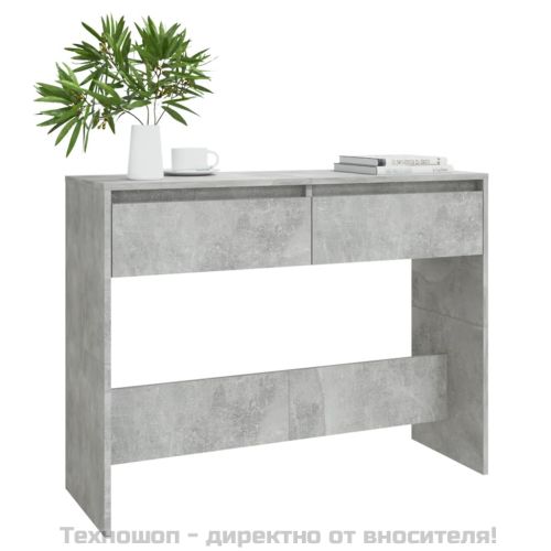 Конзолна маса, бетонно сива, 100x35x76,5 см, инженерно дърво