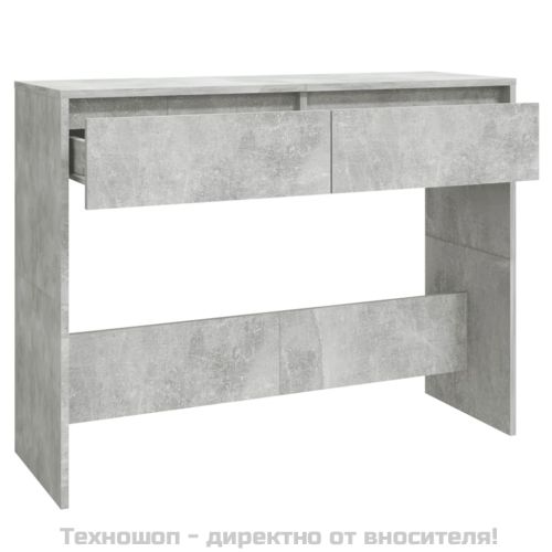 Конзолна маса, бетонно сива, 100x35x76,5 см, инженерно дърво