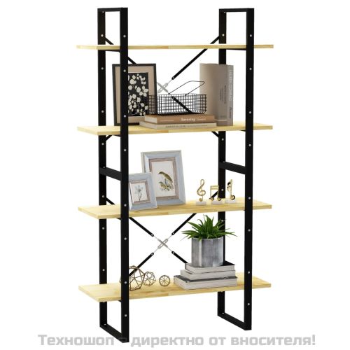 4-етажна библиотека, 80x30x140 см, борово дърво масив