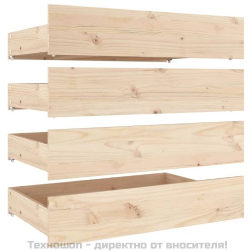 Чекмеджета за легло, 4 бр, бор масив