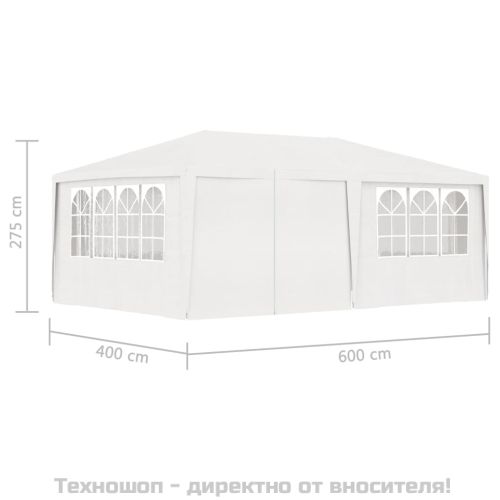 Професионална парти шатра със стени 4х6 м бяла 90 г/м²