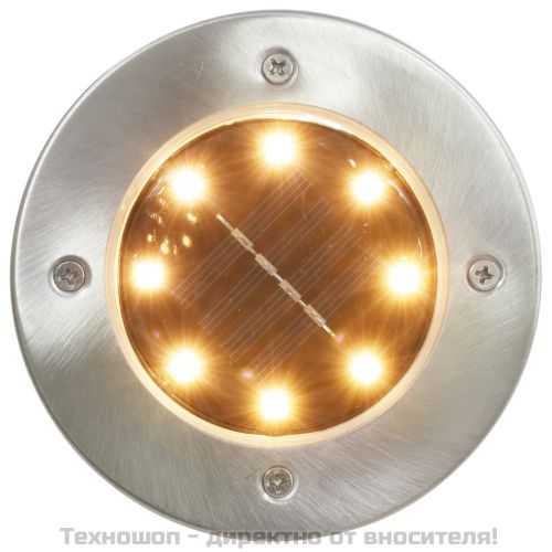 Соларни земни лампи, 8 бр, LED светлина, топло бели