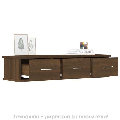 Стенен шкаф, кафяв дъб, 88x26x18,5 см, инженерно дърво