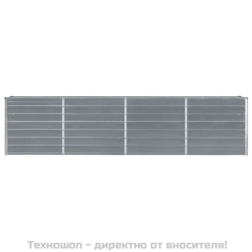 Повдигната леха, 320x40x77 см, поцинкована стомана, сива