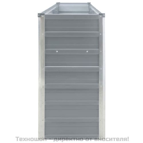 Повдигната леха, 320x40x77 см, поцинкована стомана, сива