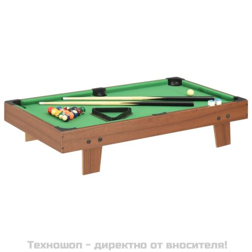 Мини билярдна маса, 3 фута, 92x52x19 см, кафява и зелена