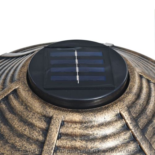 Декоративна баня за птички, соларни LED лампи, пластмаса