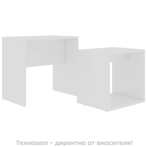 Комплект маси за кафе, бял, 48x30x45 см, инженерно дърво