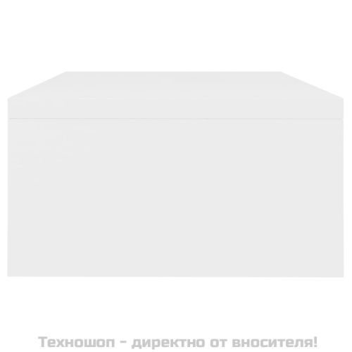 Стойка за монитор, бяла, 42x24x13 см, инженерно дърво