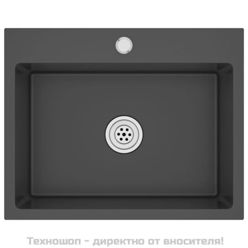 Ръчно изработена кухненска мивка, черна, неръждаема стомана