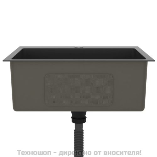 Ръчно изработена кухненска мивка, черна, неръждаема стомана