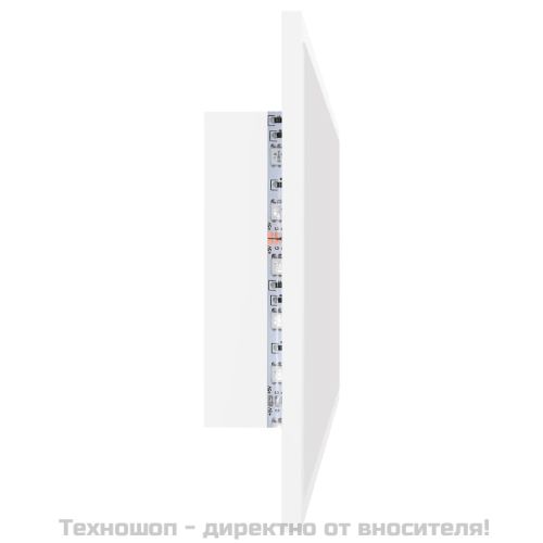 LED огледало за баня, бяло, 90x8,5x37 см, акрил