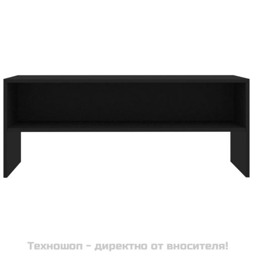 ТВ шкаф, черен, 100x40x40 см, инженерно дърво