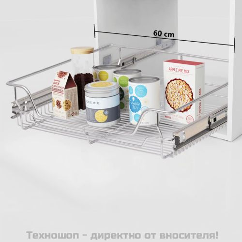 Плъзгащи се телени кошници, 2 бр, сребристи, 600 мм